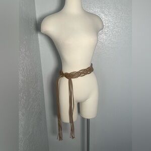 Tan Braided Belt with Bohemian Style